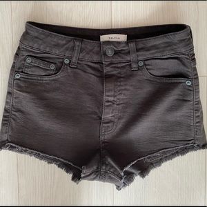 Off black/charcoal Talula shorts from Aritzia
